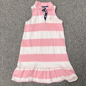 Chaps kids drop waisted polo stripe dress